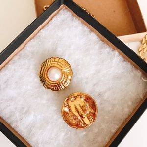 Signed Givenchy Vintage Signature Pierced Studs